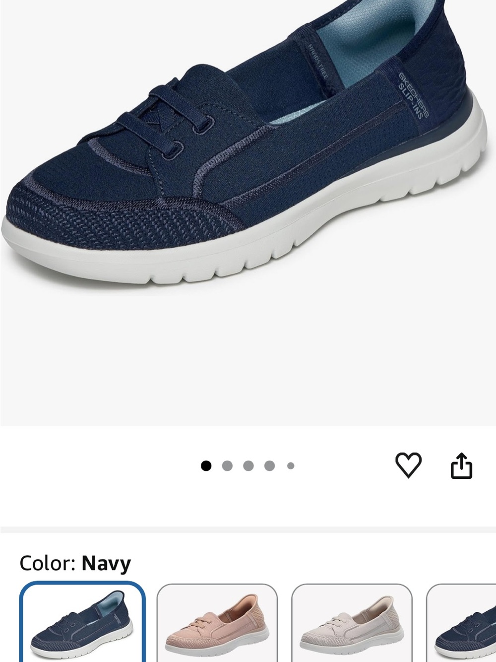 Skechers Navy Slip-On Sneakers with White Sole